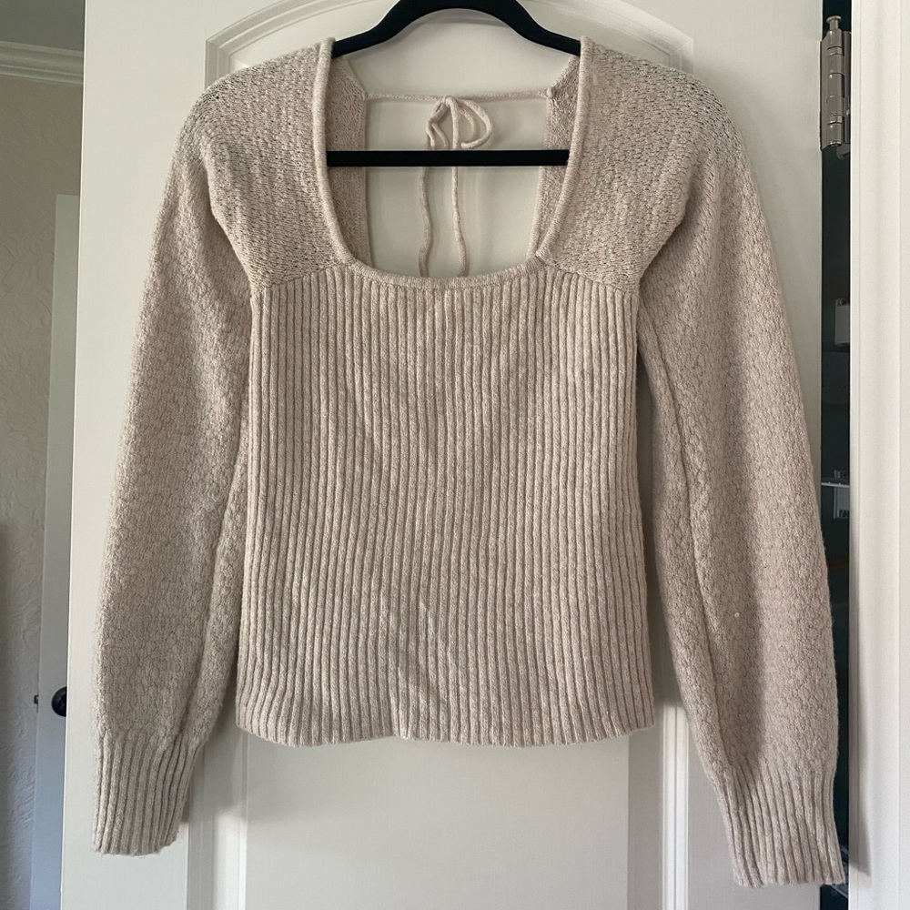 Dry goods Cream Square Neck Sweater